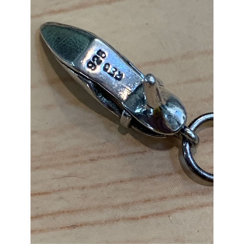 .925 Vintage Sling Back High Heel Shoe Sterling Silver Jewelry Charm - Picture 12 of 14
